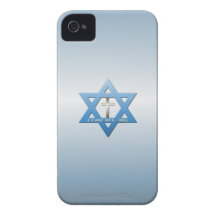 Ich stehe mit christlichem Kreuz Israels iPhone 4 Case-Mate Hülle