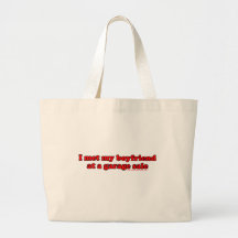 Ich traf meinen Freund an einem Ramschverkauf T Tasche