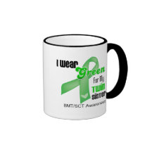 Ich trage ein grünes Band für meine Doppelschweste Kaffee Tassen