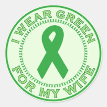 Ich trage Grün für meine Ehefrau Sticker