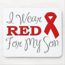 Ich trage Rot für meinen Sohn (rotes Band) Mousepad