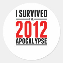 Ich überlebte die Apokalypse 2012! Runde Sticker