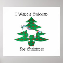 Ich will einen Unicorn für Weihnachten Plakat