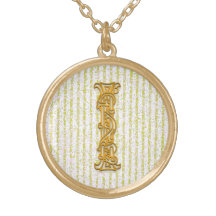 Ich zeichne Monogramm-"Goldpin-Streifen-" Halskett