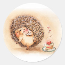 Igel Yum Runde Aufkleber