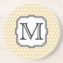 Ihr Brief. Kundenspezifisches Monogramm. Beige Pol Untersatz