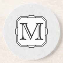 Ihr Brief. Kundenspezifisches Monogramm. Grau, Sch Untersatz