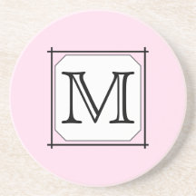 Ihr Brief. Kundenspezifisches Monogramm. Rosa Schw Getränke Untersetzer