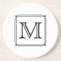 Ihr Brief. Kundenspezifisches Monogramm. Schwarzwe Bierdeckel