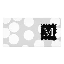 Ihr Brief, Monogramm. Punkte mit schwarzem Splat. Bilderkarte