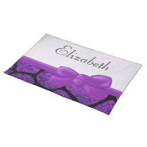 Ihr Namensgiraffen-glänzendes Glitter-Schwarzes li Tischsets