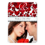 Ihre Foto-roten Herz-Rosen, die Einladung Wedding 