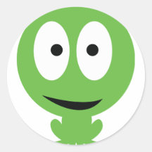 Ikone des grünen Frosches Runder Sticker