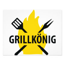 Ikone Grillkönig MITs Flammen Einladungskarte