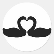 Ikone mit zwei schwarzen Schwänen Sticker