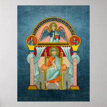 Ikone St Matthew des 6. Jahrhundertsauf Blau Posterdrucke