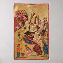 Ikone, welche die Geburt Christi darstellt Posterdruck