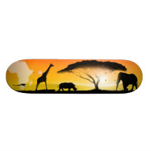 Illustrationsafrikanerlandschaft Personalisiertes Skateboarddeck