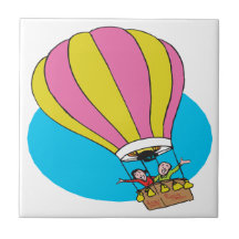 Im Ballon aufsteigende Paare Fliesen