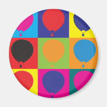 Im Ballon aufsteigende Pop-Kunst Magnete
