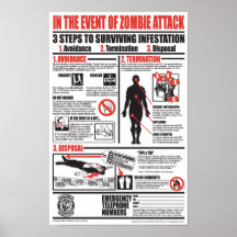 IM FALLE DES ZOMBIE-ANGRIFFS POSTERDRUCK