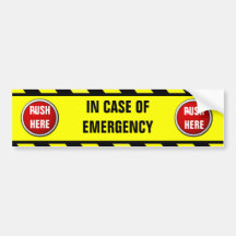 im Notfall Stoß hier Auto Sticker