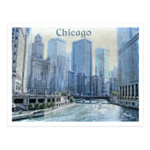 Im Stadtzentrum gelegene Chicago-Postkarte
