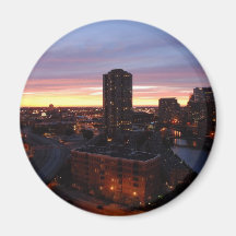 Im Stadtzentrum gelegener Chicago-Sonnenuntergang Kühlschrankmagnete