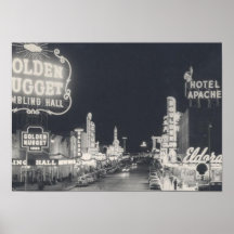 Im Stadtzentrum gelegenes Las Vegas Retro Plakat