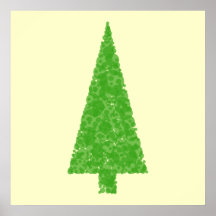 Immergrüner Tannen-Baum. Grünes Gelb. Weihnachten Plakatdrucke