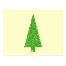 Immergrüner Tannen-Baum. Grünes Gelb. Weihnachten Postkarte