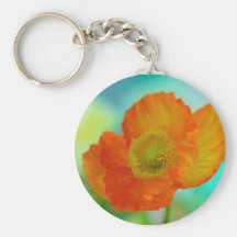 Impressionist-Mohnblumen-Schlüsselring Schlüsselband