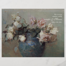 Impressionist-rosa SahneRosen - Hochzeits-Programm Individuelle Flyer