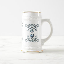 In einer Liste verzeichneter Herzen weicher blauer Kaffee Haferl