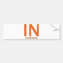 IN einfacher Orange Indianas Auto Aufkleber