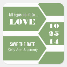 In Richtung zu den Liebe-Aufklebern Save the Date 