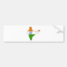 Indien-Flaggen-Karte Größengleich Auto Sticker