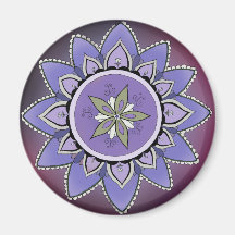Indigo-Lotus-Magnet (rund) Kühlschrankmagnet