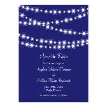 Indigotwinkle-Lichter Save the Date Einladungen