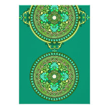 Indische Grün-u. Aqua-Disc, die Einladung Wedding 