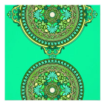 Indische Grün-u. Aqua-Disc, die Einladung Wedding 