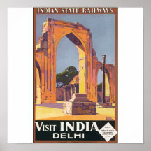 Indischer Staats-Eisenbahn-Besuch Indien Delhi, Vi Posterdruck