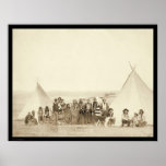 Indisches der Tipi-Lager Sd 1890 des großen Fußes Posterdruck