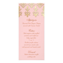 Indisches Hochzeits-Menü kardiert Baby-Rosa-Goldda werbeflyer