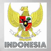 Indonesien-Wappen Plakatdruck