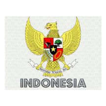 Indonesien-Wappen Postkarten