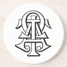 Ineinandergegriffene Buchstaben AlphaTau Omega Getränkeuntersetzer