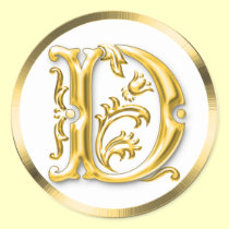 Initial D Round Sticker in Gold aufkleber