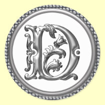 Initial D Round Sticker in Silver aufkleber