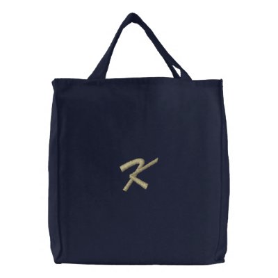 Initiale des Stickerei-Monogramm-Buchstabe-K Bestickte Einkaufstasche